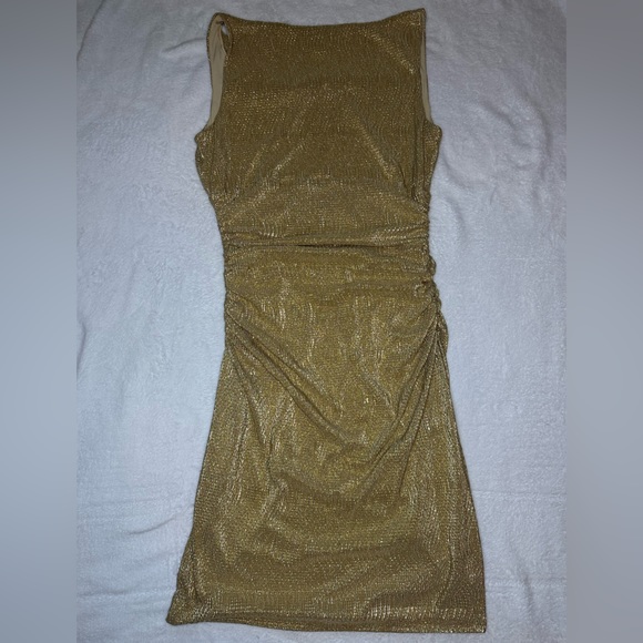 🌟LAUREN Ralph Lauren Gold cocktail dress Size14 - Picture 9 of 11